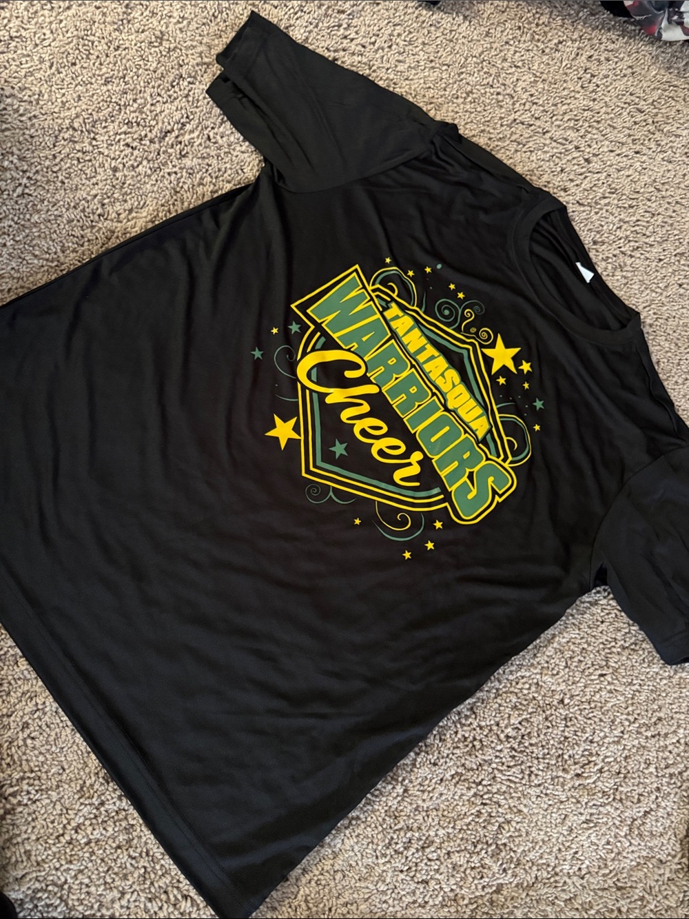 Black "Warriors Cheer" Graphic Tee for Kids